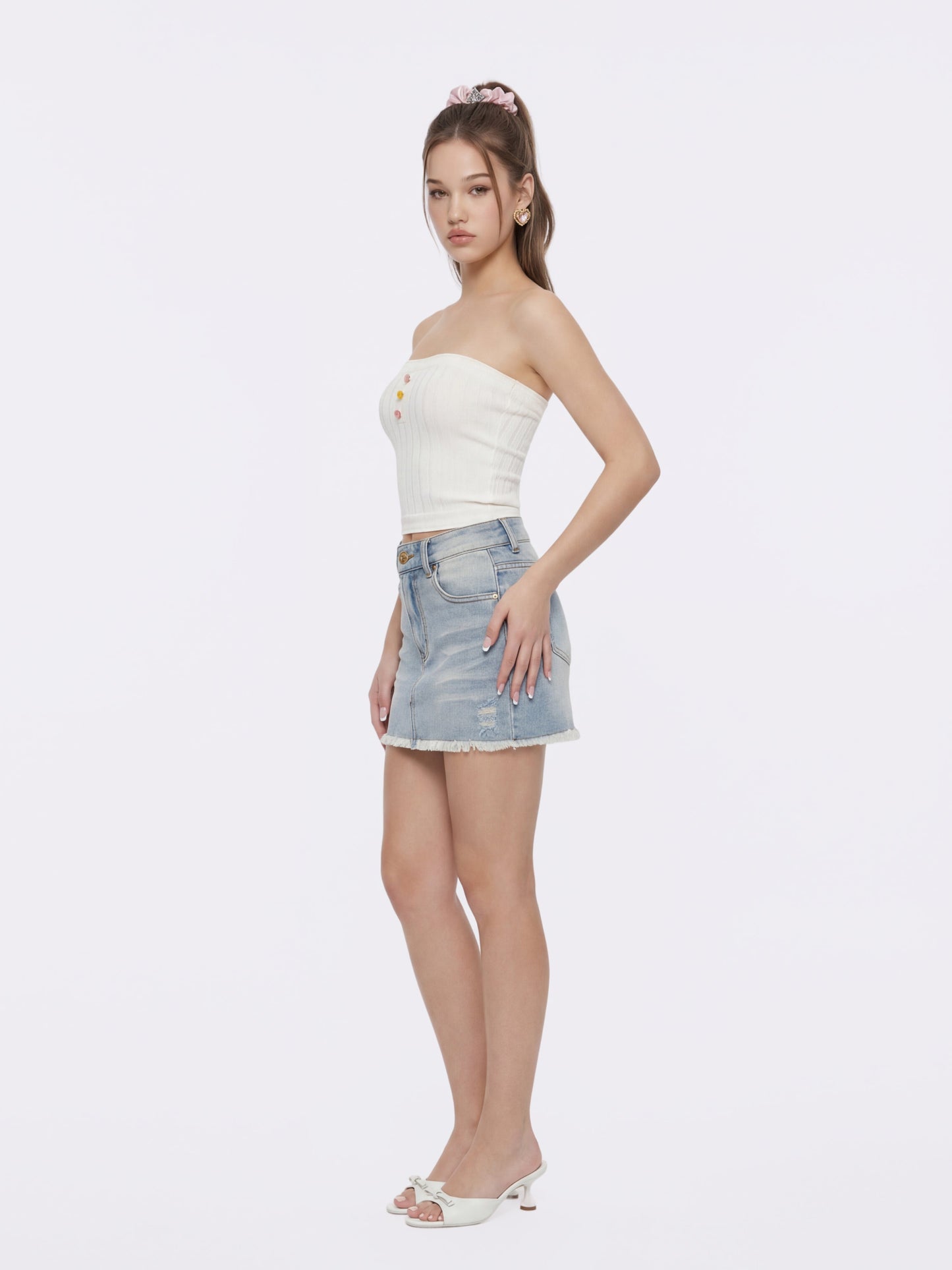 Tessa White Knit Tube Top