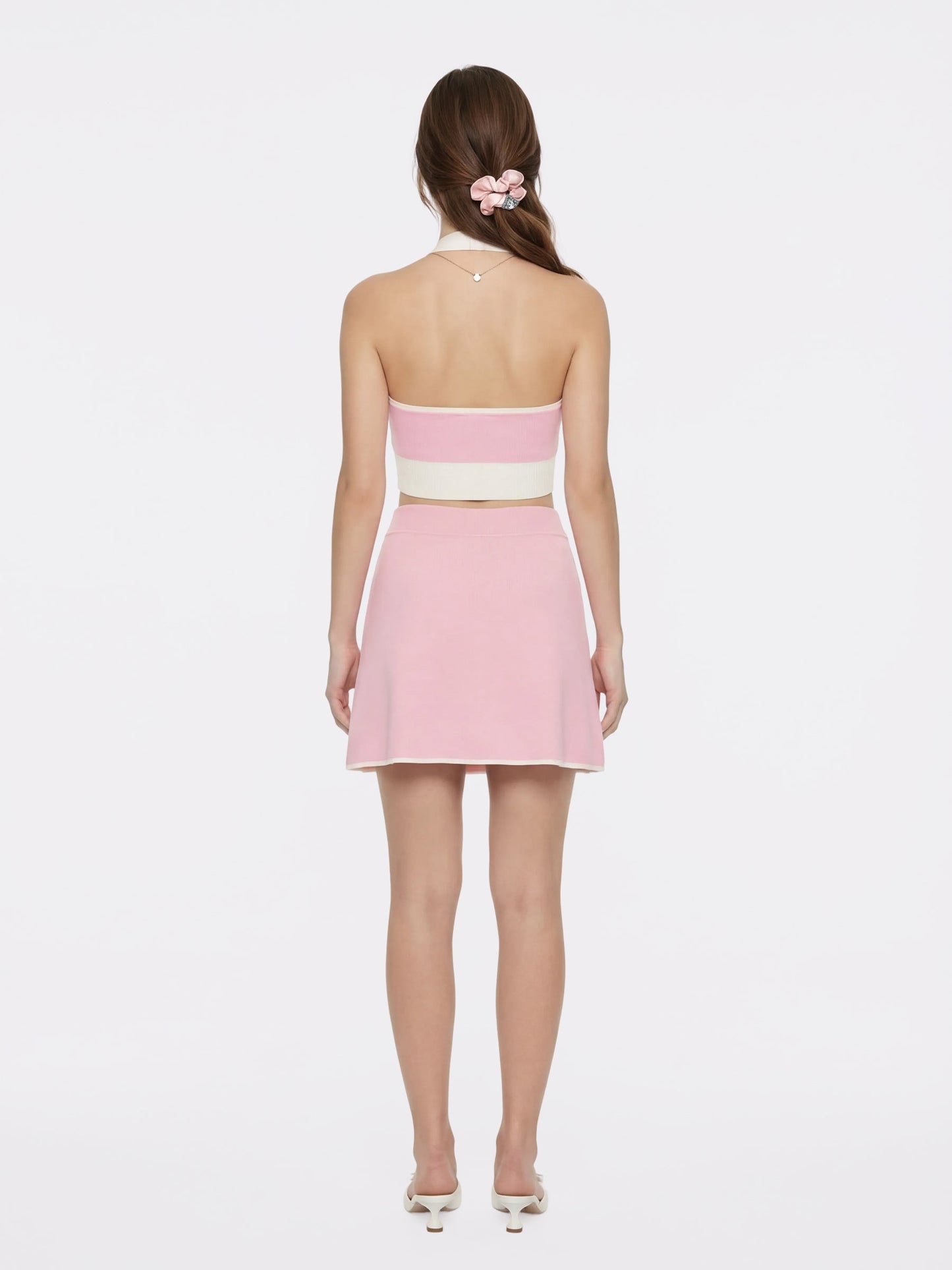 Wilhelmina Contrast A-Line Pink Skirt