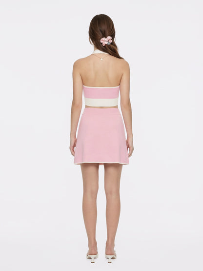 Wilhelmina Contrast A-Line Pink Skirt