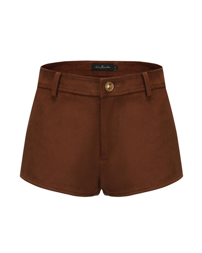 Sienna Suede Shorts (Brown)