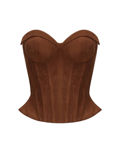Sienna Suede Top (Brown)