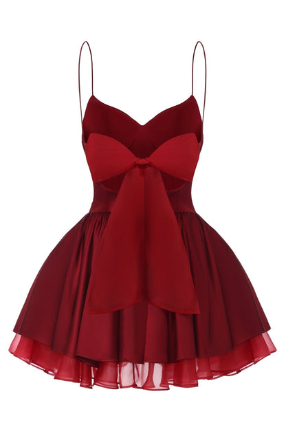 Veronica Backless Mini Dress (Red)
