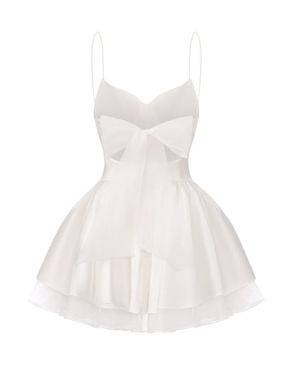 Veronica Backless Mini Dress (White)