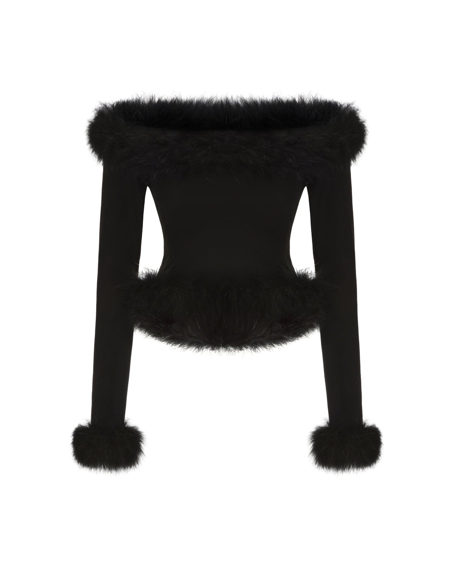 Viola Feather Top (Black)