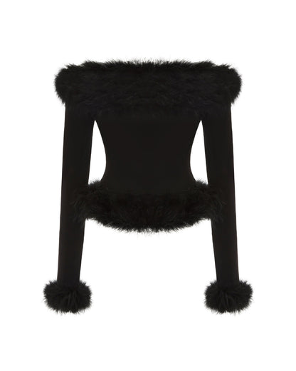 Viola Feather Top (Black)