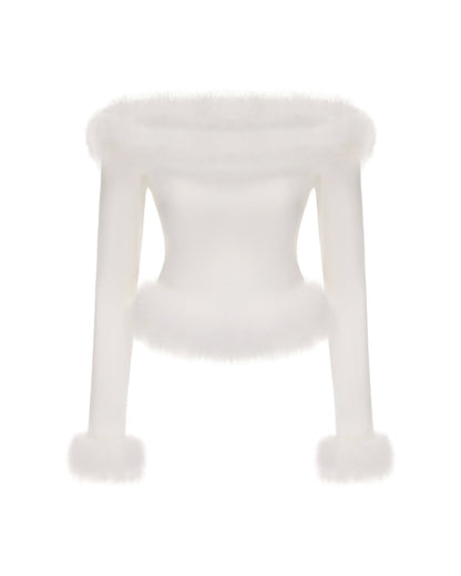 Viola Feather Top (White)