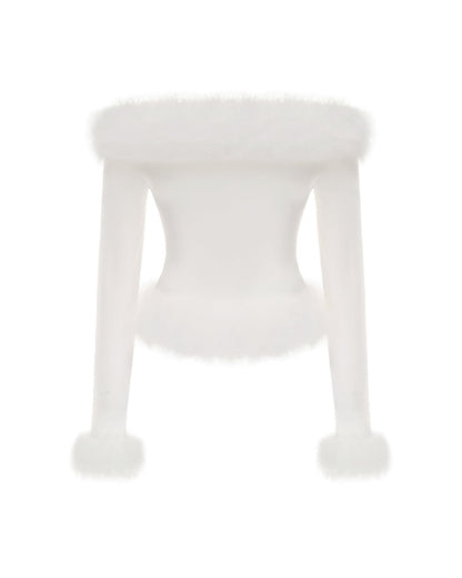 Viola Feather Top (White)