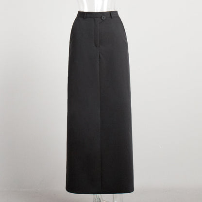 Split Skirt  High Waist Office Skirt A line Dress