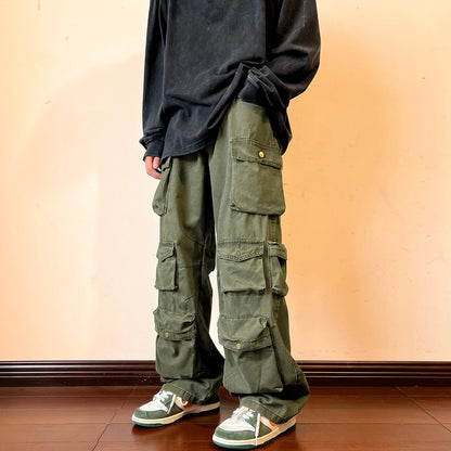 Multi-pocket Cargo Pants - Vintage Streetwear Style