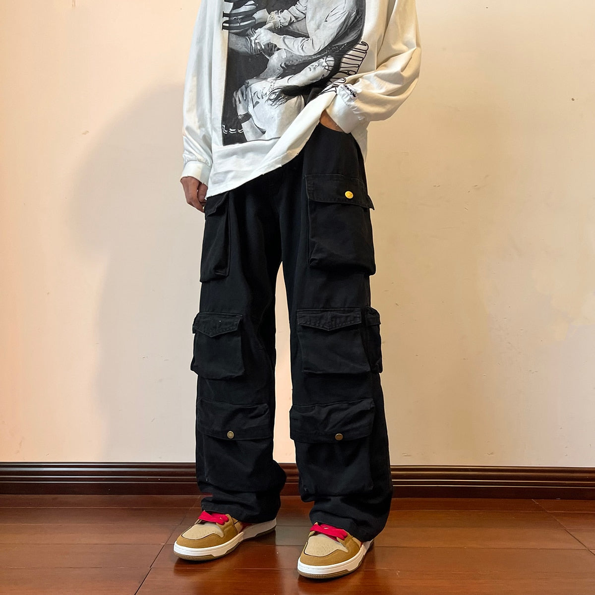 Multi-pocket Cargo Pants - Vintage Streetwear Style