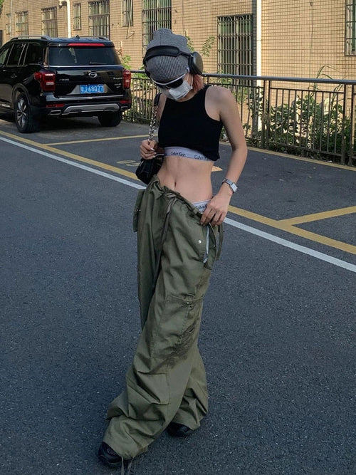 Y2K Baggy Parachute Pants