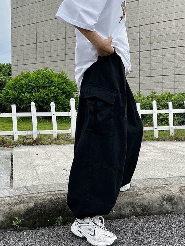 Vintage baggy cargo pants pleated pockets
