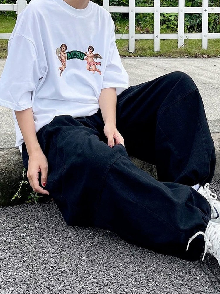 Vintage baggy cargo pants pleated pockets