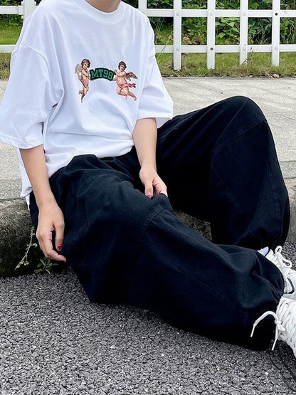 Vintage baggy cargo pants pleated pockets