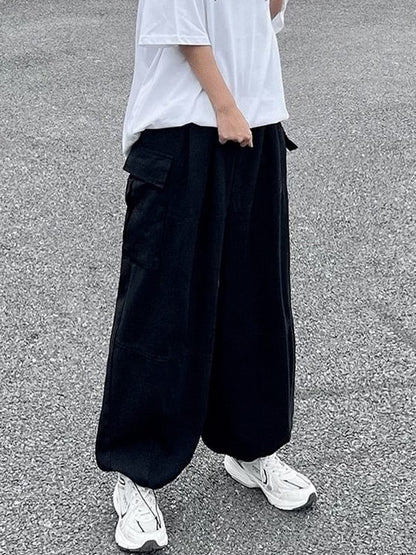 Vintage baggy cargo pants pleated pockets