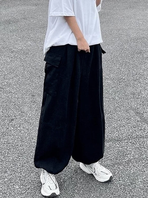 Vintage baggy cargo pants pleated pockets
