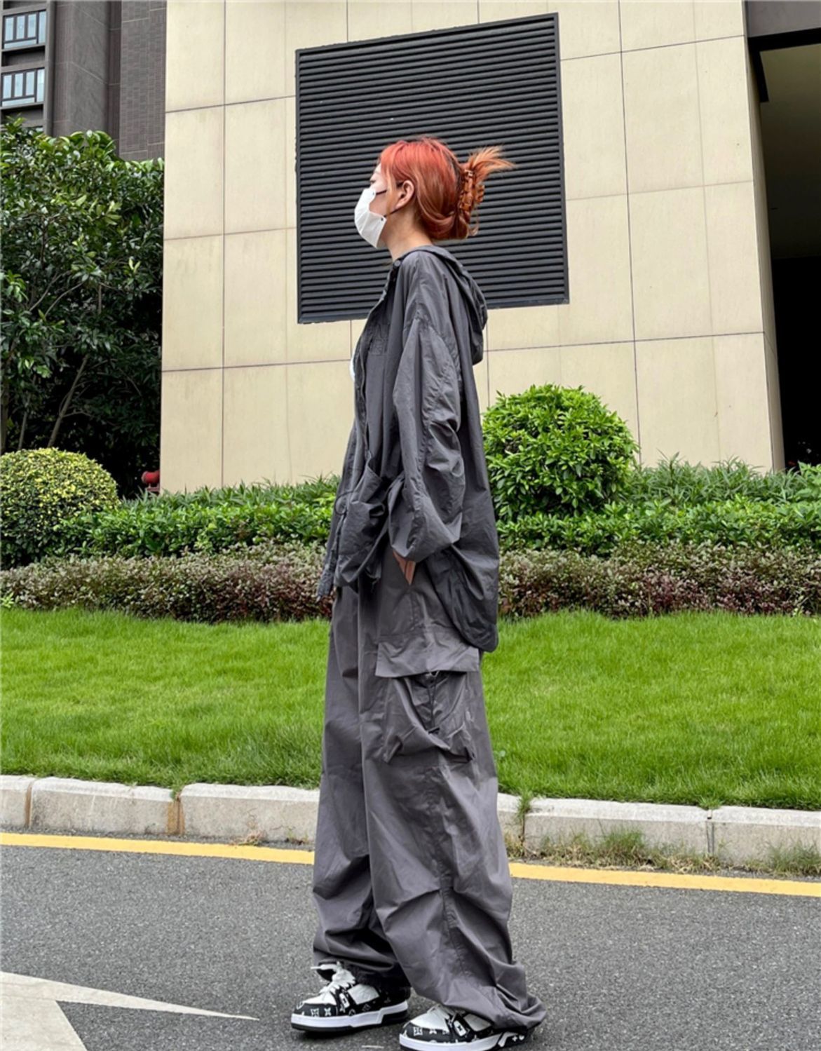 Y2K oversized parachute cargo pants