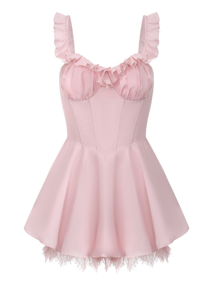 Paris Ruffle Pink Dress