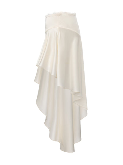 Petra Asymmetric Champagne Skirt