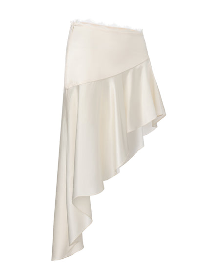 Petra Asymmetric Champagne Skirt