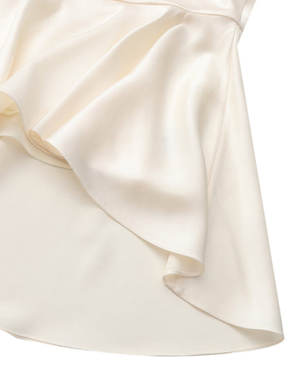 Petra Asymmetric Champagne Skirt