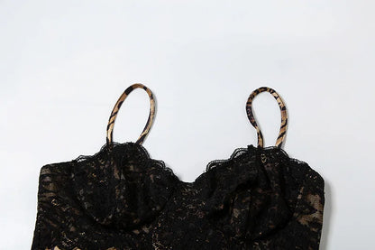 Leopard Print Two-Piece Cami Flare Pantsuit