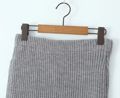 Lapel Cardigan Elastic Waist Mini Skirt Suits