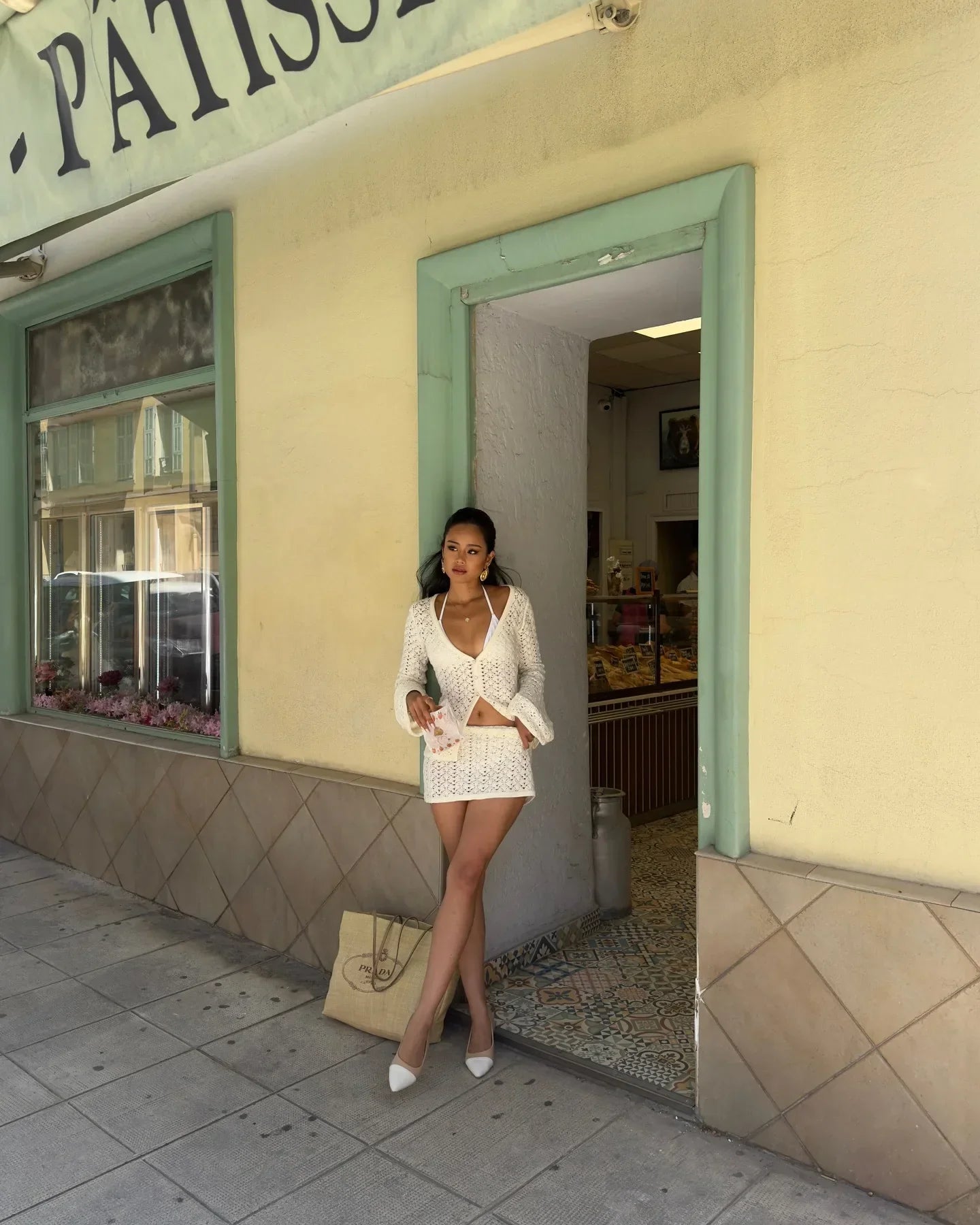 Crochet Cardigan & Mini Skirt Set