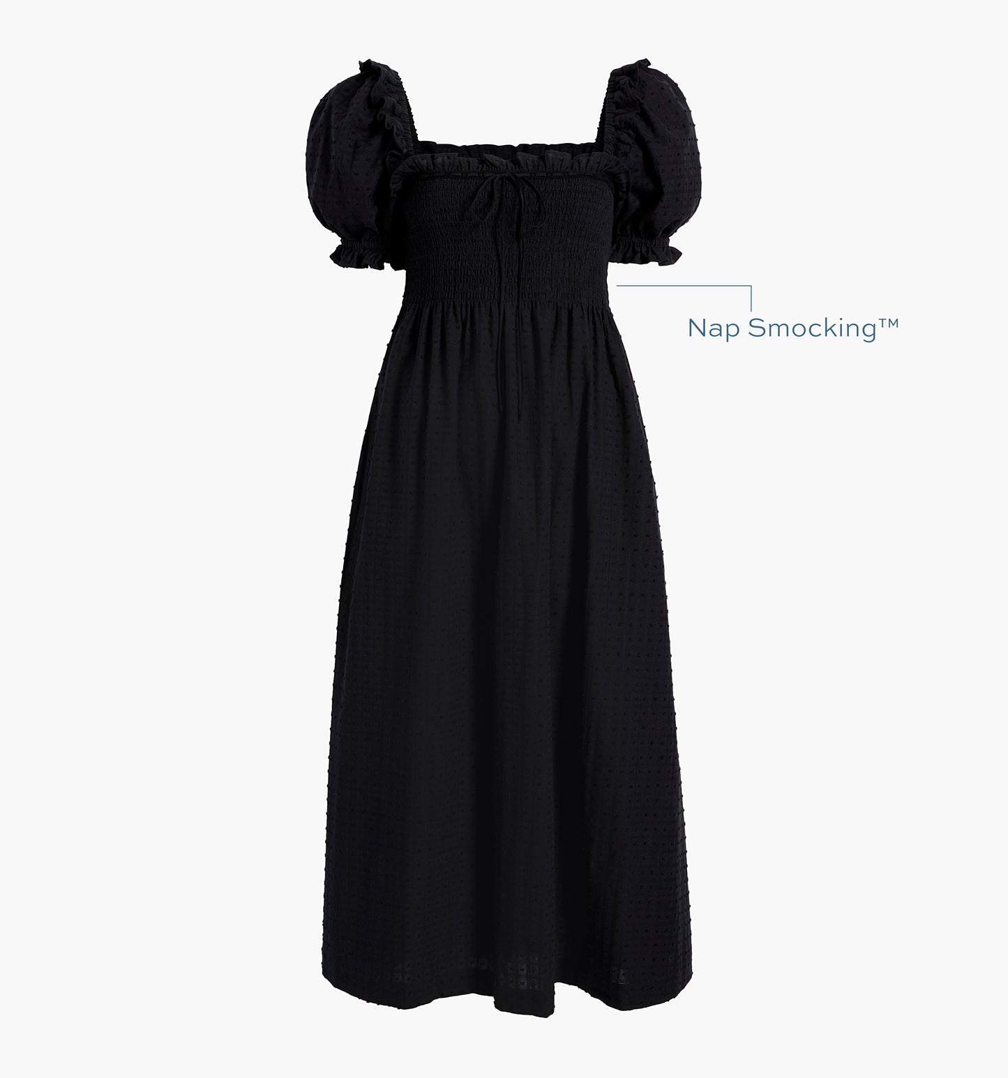 The Scarlett Nap Dress - Black Textured Clip Dot