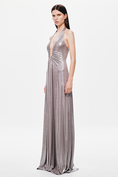 Jennifer Foil Jersey Dress - Cinder