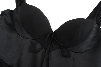 Sheila Chiffon Dress (Black) (Final Sale)
