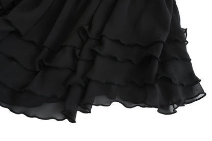 Sheila Chiffon Dress (Black) (Final Sale)