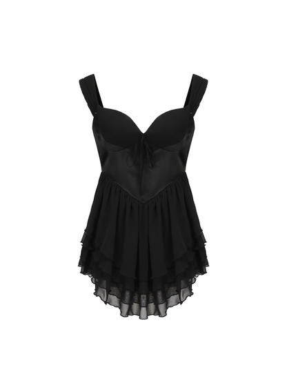 Sheila Chiffon Dress (Black) (Final Sale)