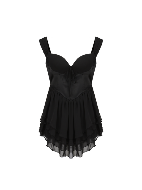 Sheila Chiffon Dress (Black) (Final Sale)
