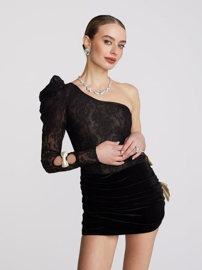 Wilma Velvet Dress (Black) (Final Sale)