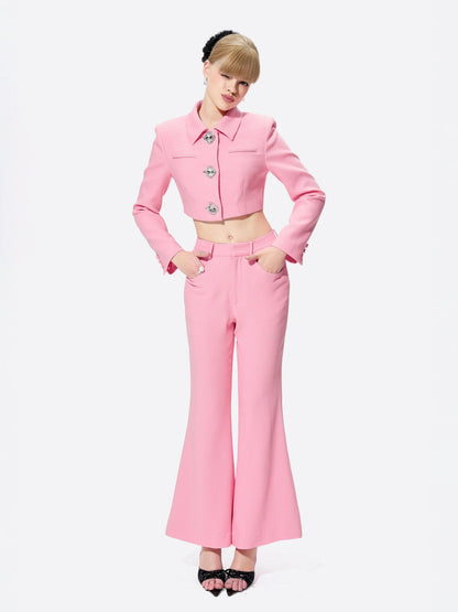 Tatiana Crop Blazer (Pink)