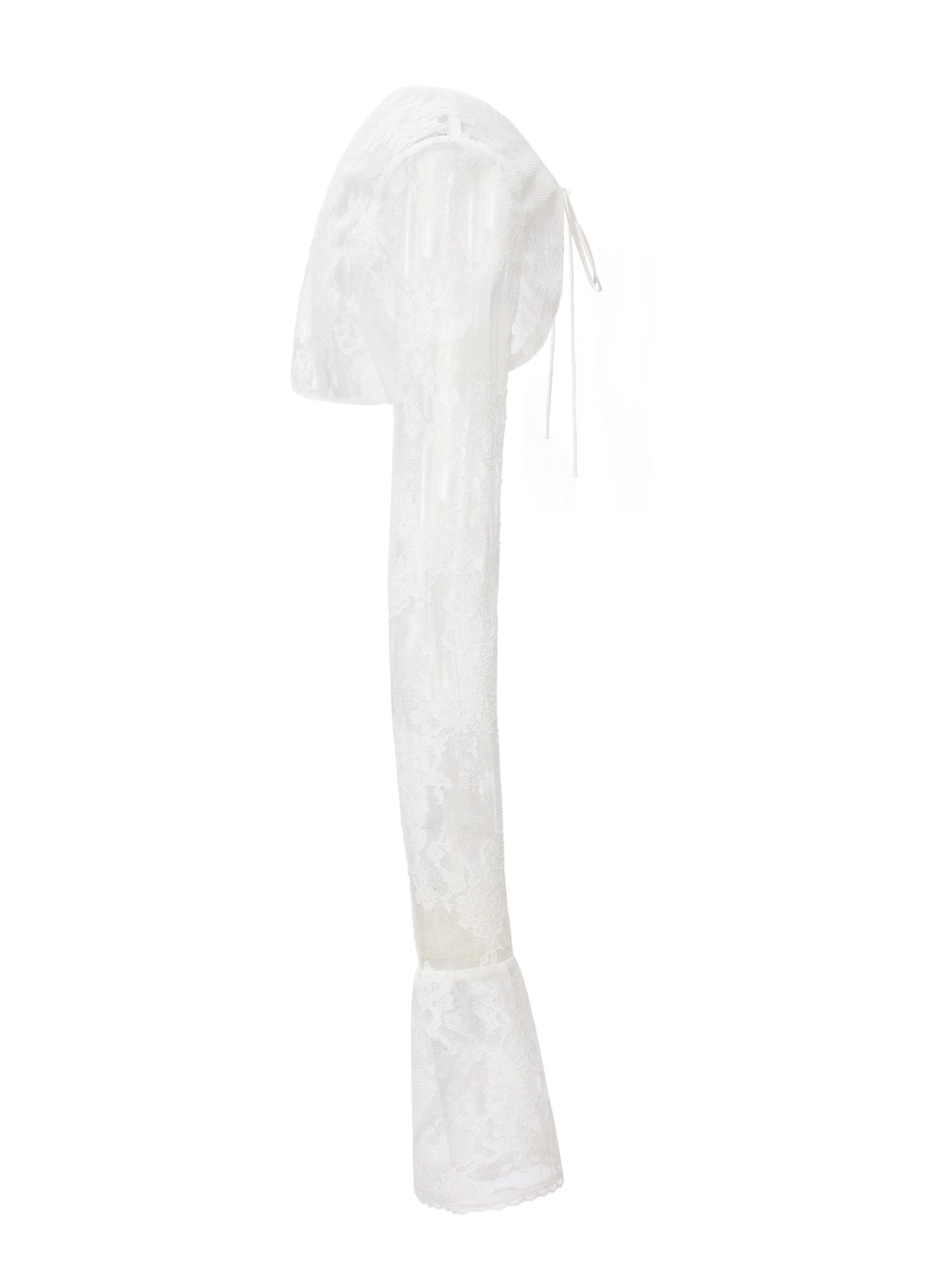 Yvette Lace Tie-Front White Cover Cardigan