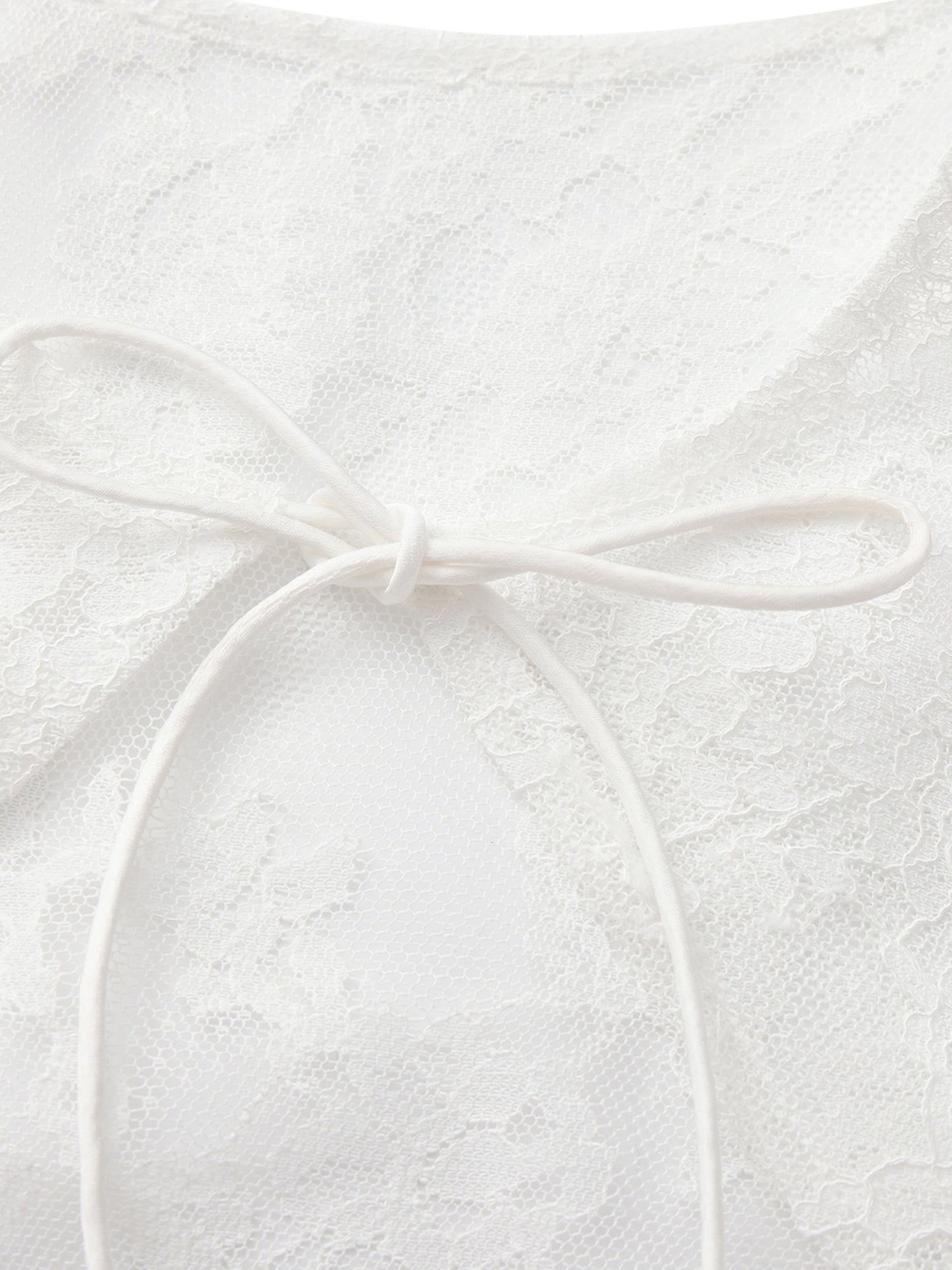 Yvette Lace Tie-Front White Cover Cardigan