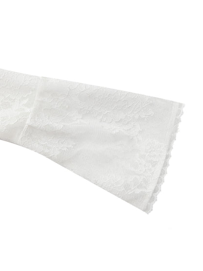 Yvette Lace Tie-Front White Cover Cardigan