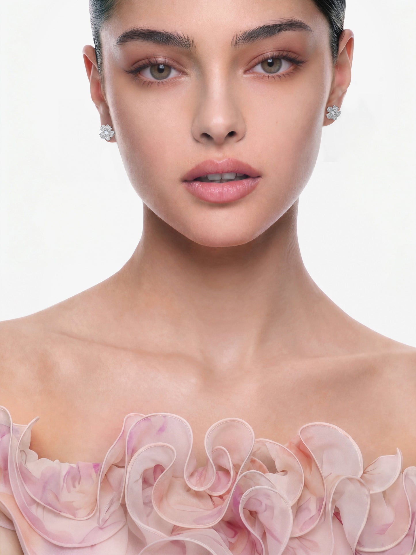 Odessa Floral White Earrings
