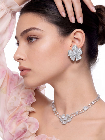 Zariah Floral White Necklace