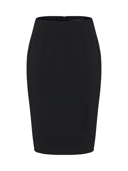 Yvette Tailored Black Pencil Skirt