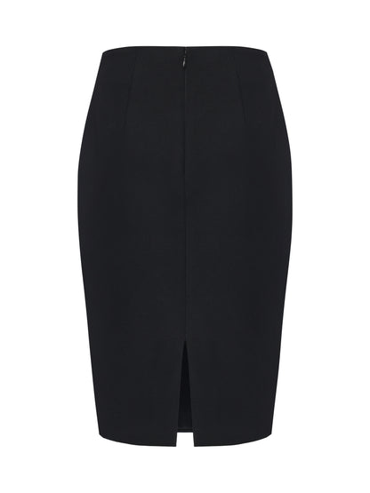 Yvette Tailored Black Pencil Skirt