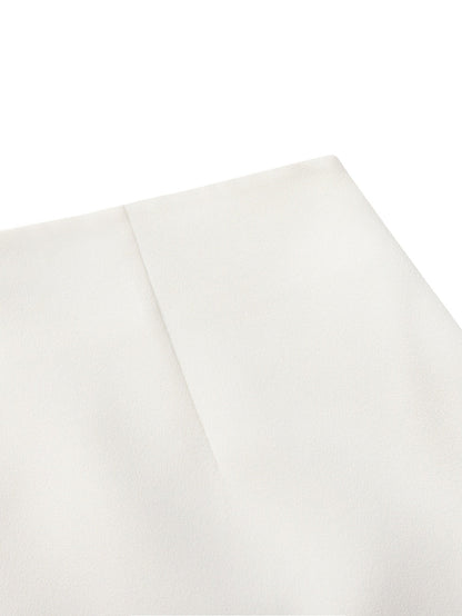 Yvette Tailored White Pencil Skirt