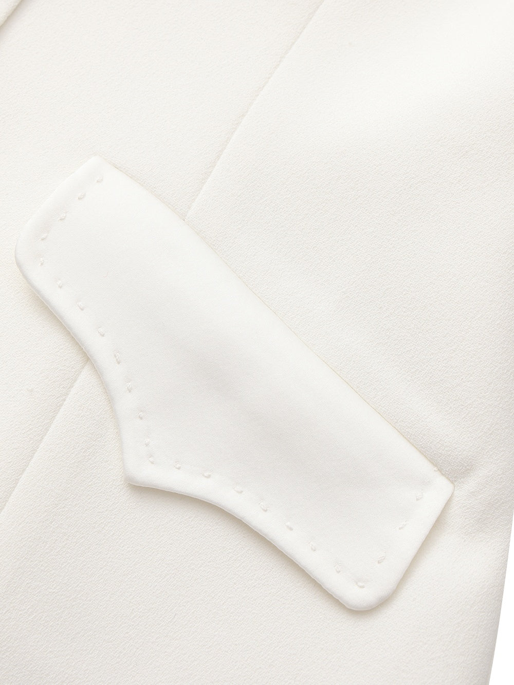 Yvette Satin Lapel Tailored White Blazer