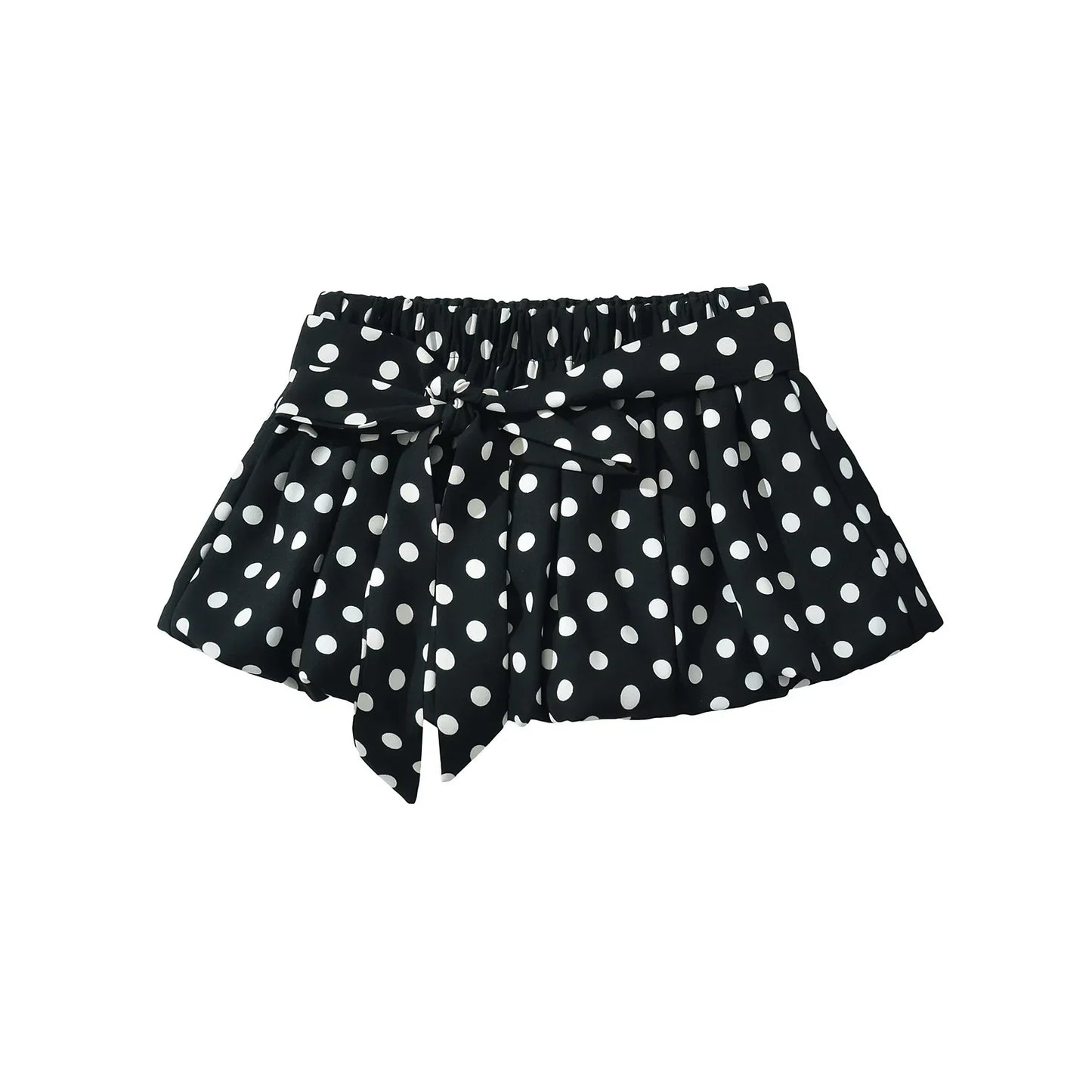 Polka Dot Halter Top Elastic Waist Mini Skirt Set