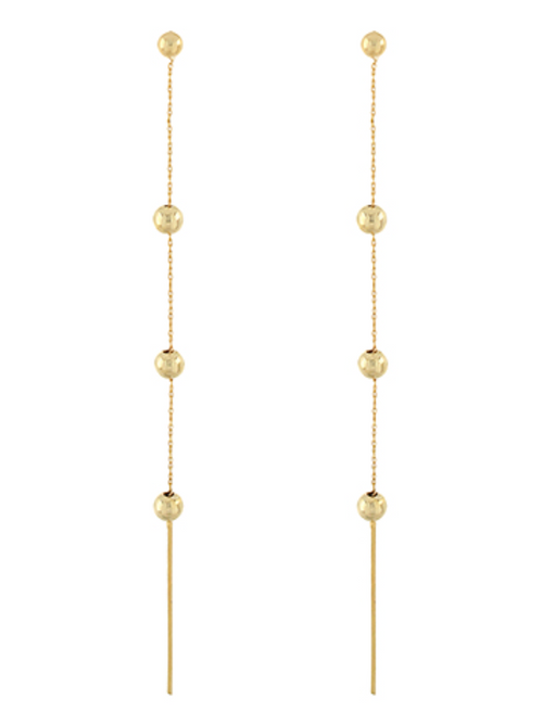 Ball Station Chain and Bar Earrings