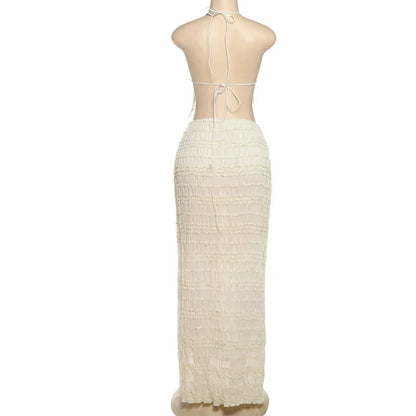 Chiffon Skirt Suit Spaghetti Strap Top and Long Skirt