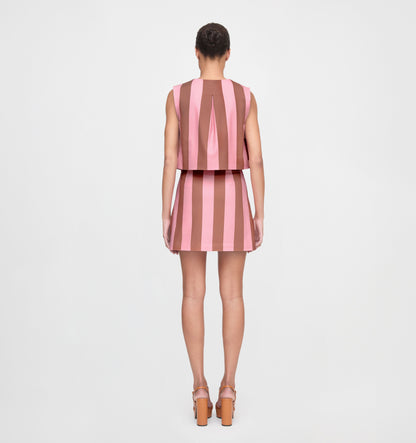 The Rosalie Top - Coral Cabana Stripe