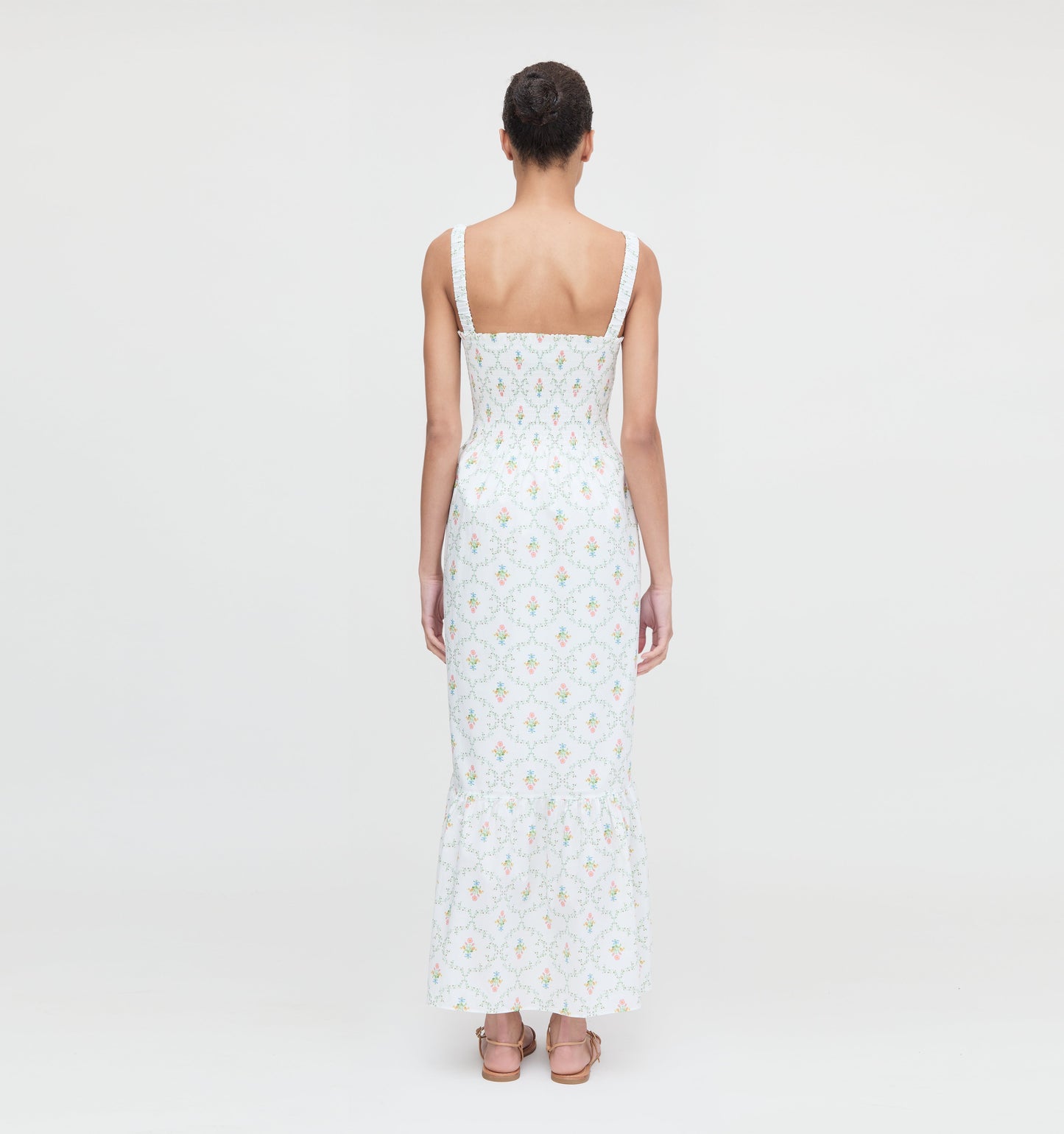 The Anjuli Nap Dress - Pastel Trellis Cotton